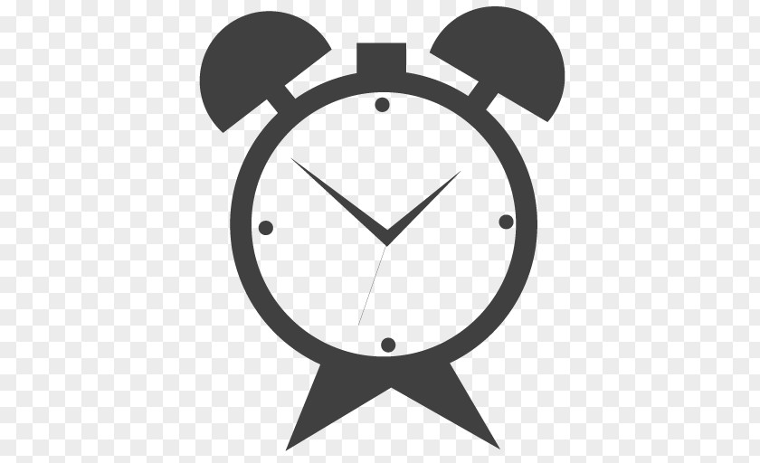 Alarm Clocks Black & White PNG