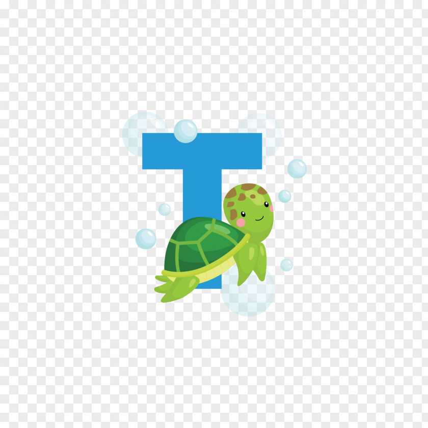 Blue Turtle Alphabet T Letter Clip Art PNG