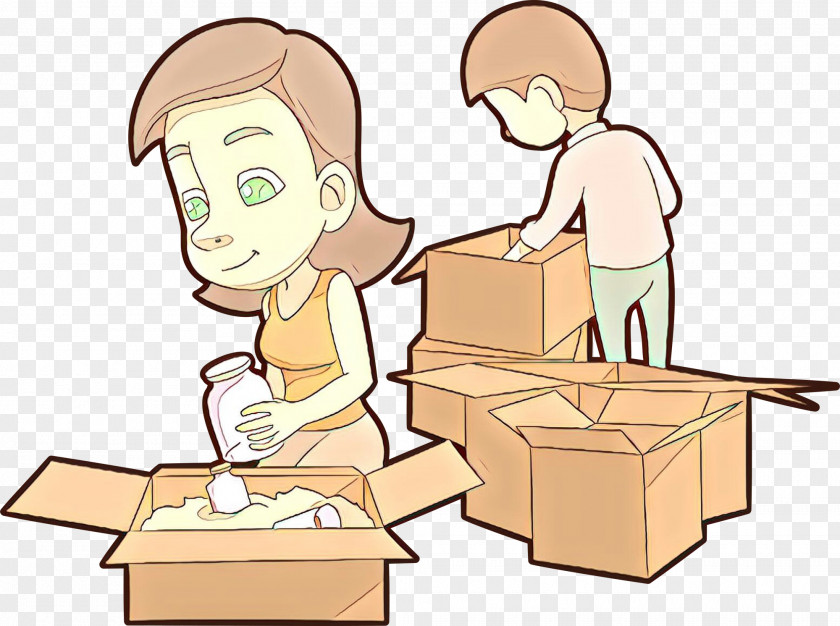 Cartoon Package Delivery Conversation Relocation Interaction PNG