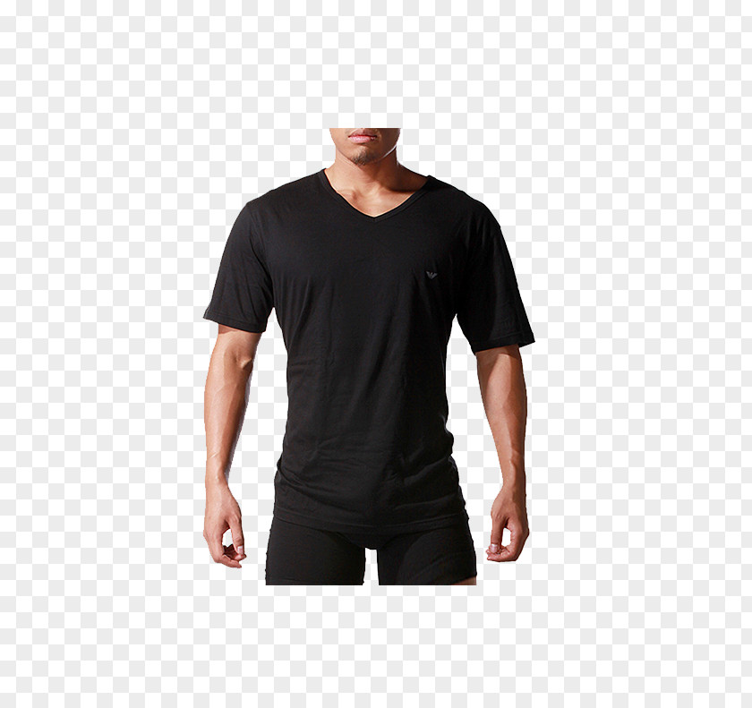 Emporio Armani Black Shirt Front T-shirt Designer Top PNG