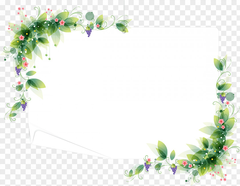 Green Border Flower Clip Art PNG