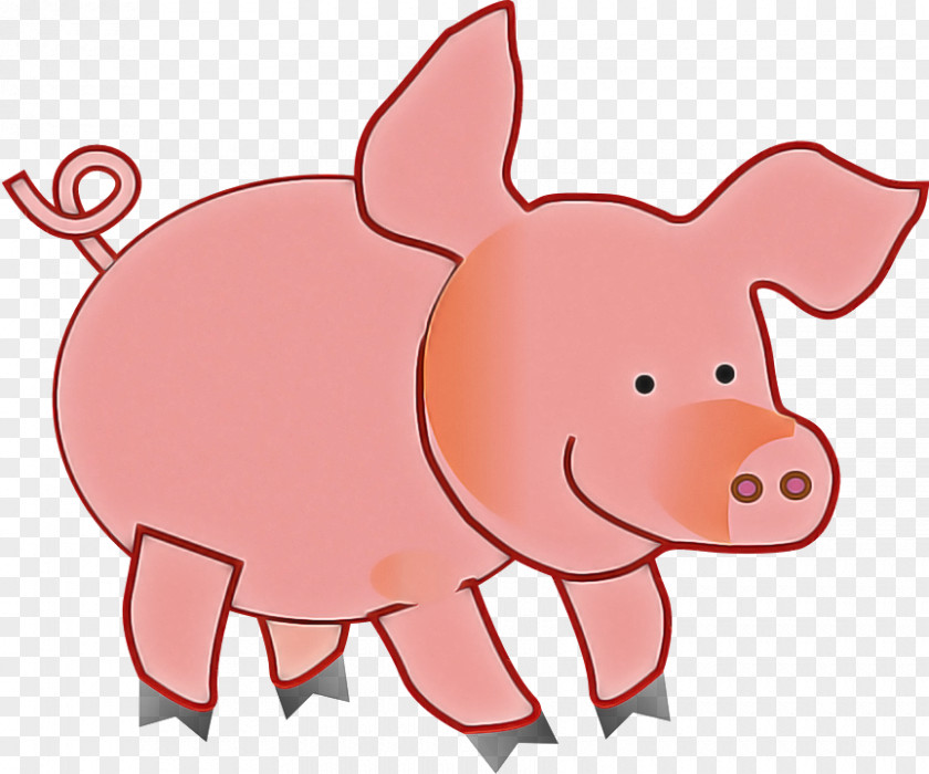 Livestock Suidae Cartoon Pink Domestic Pig Clip Art Snout PNG