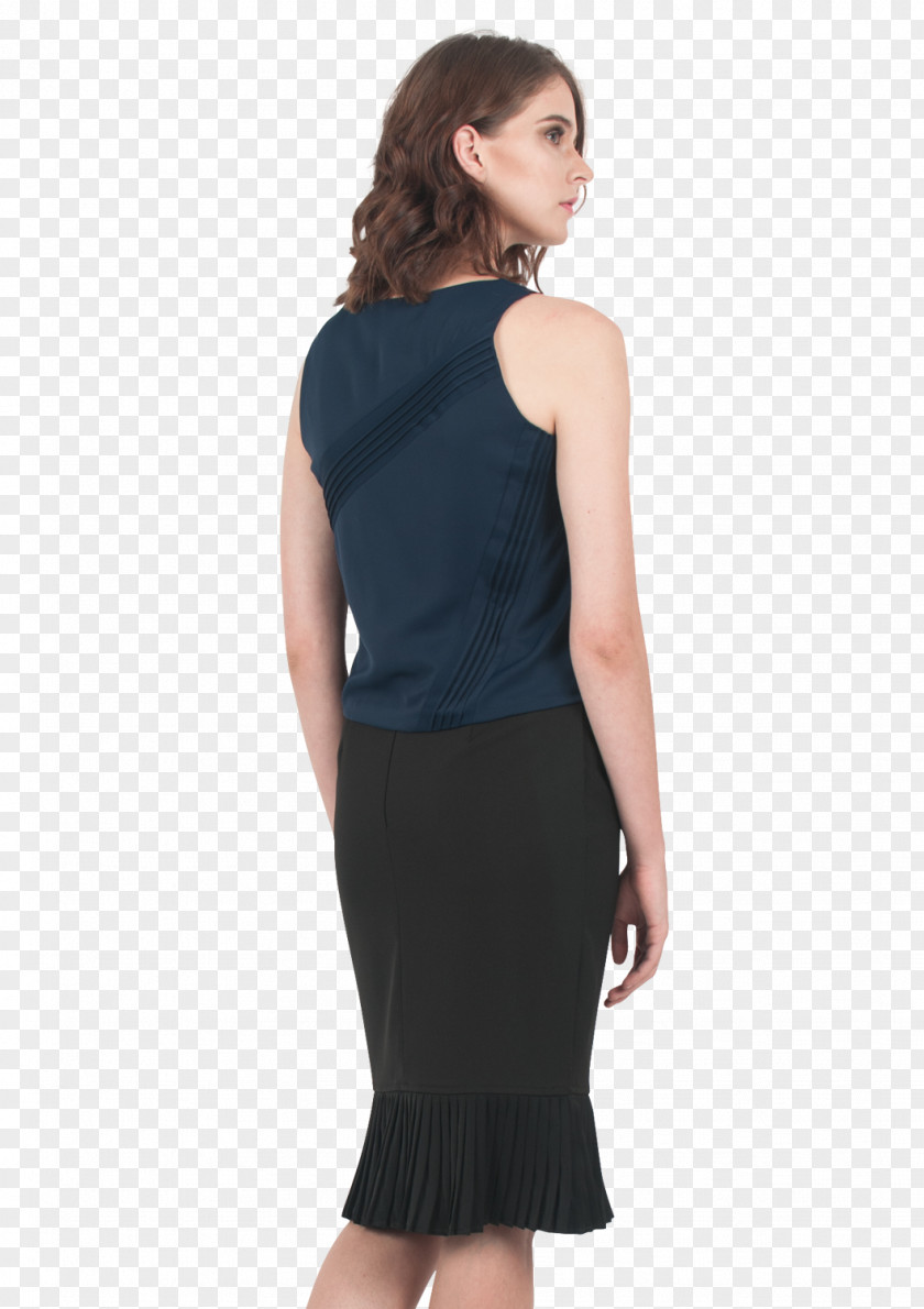 Pencil Skirt Little Black Dress Shoulder Sleeve M PNG