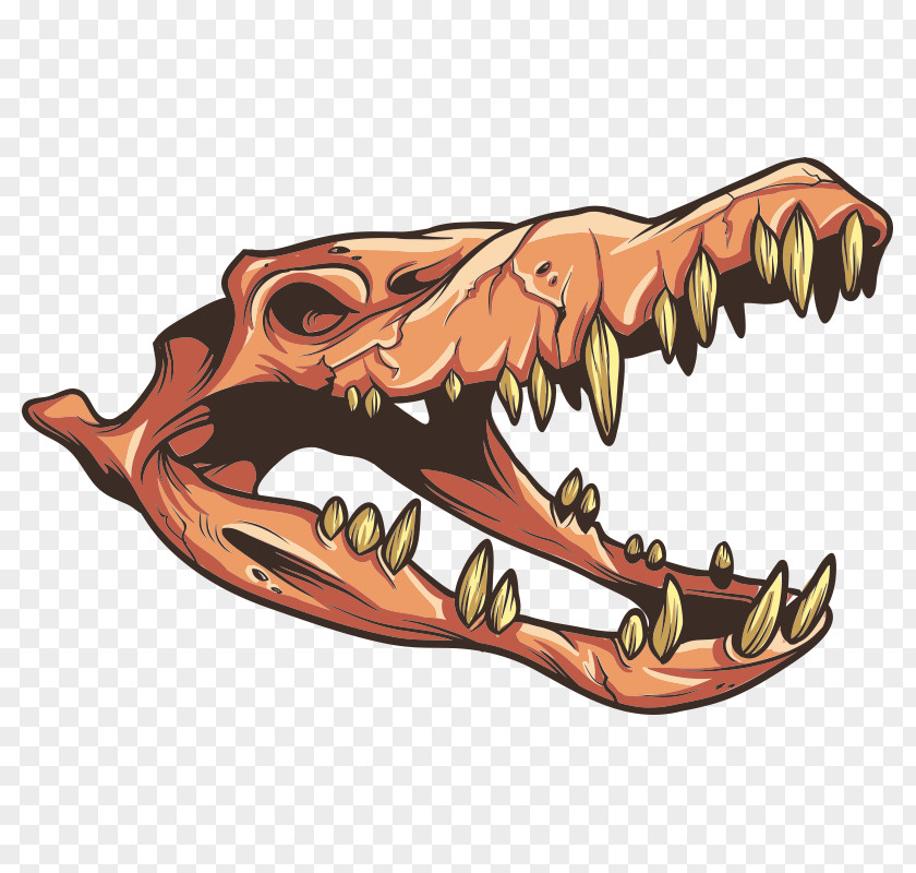 Skull Velociraptor Wall Decal PNG