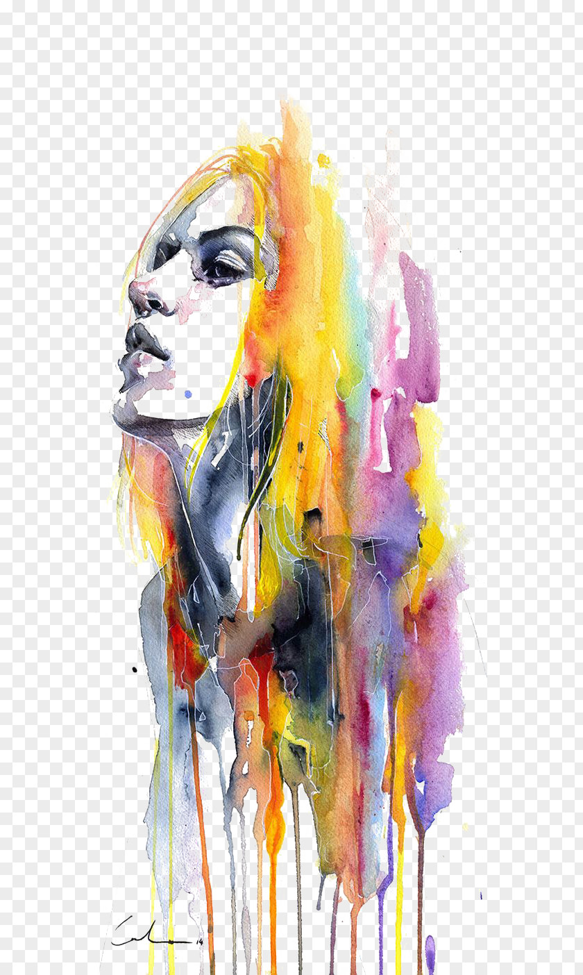 Girls Avatar Art Watercolor Painting AllPosters.com PNG