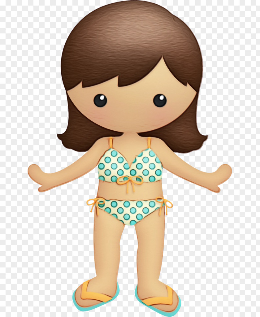 Cartoon Toy Doll Brown Hair Animation PNG