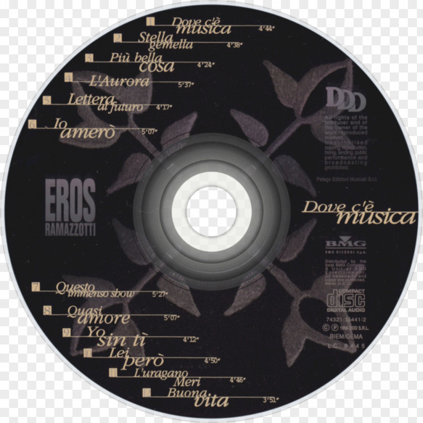 Stilelibero Dove C'è Musica鲜花 Compact Disc Eros Ramazzotti PNG