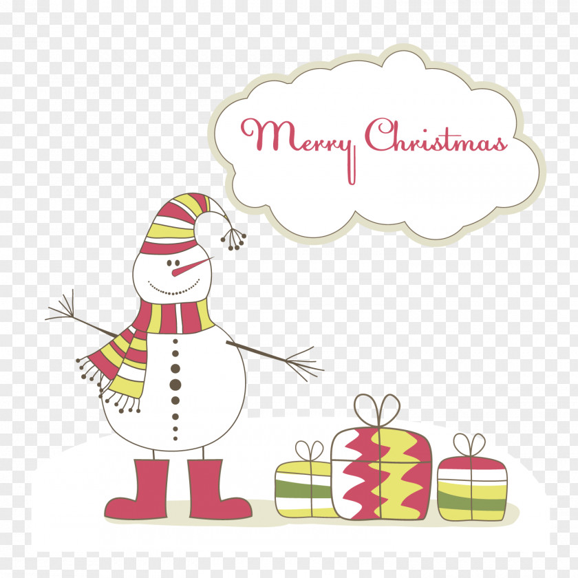 Wearing A Hat Around Scarf Santa Claus Greeting Card Snowman Christmas PNG