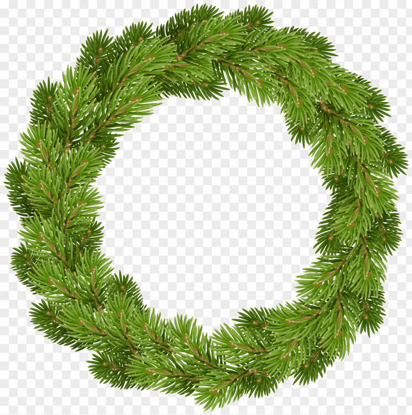 Christmas Pine Wreath Clip Art PNG