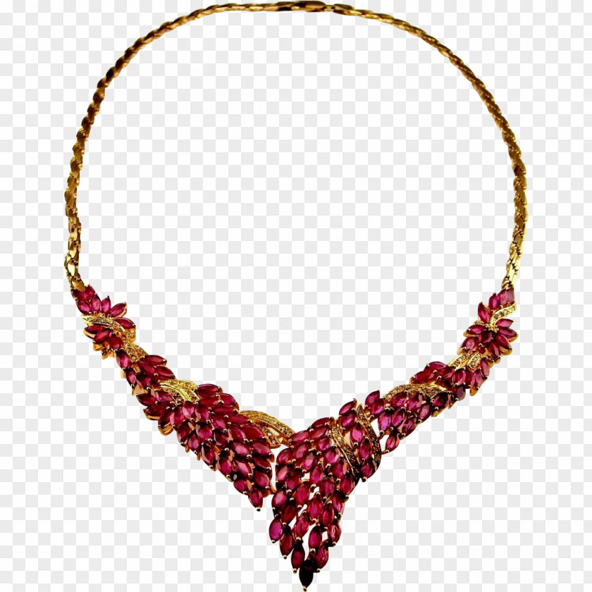 Necklace Earring Jewellery Ruby Diamond PNG