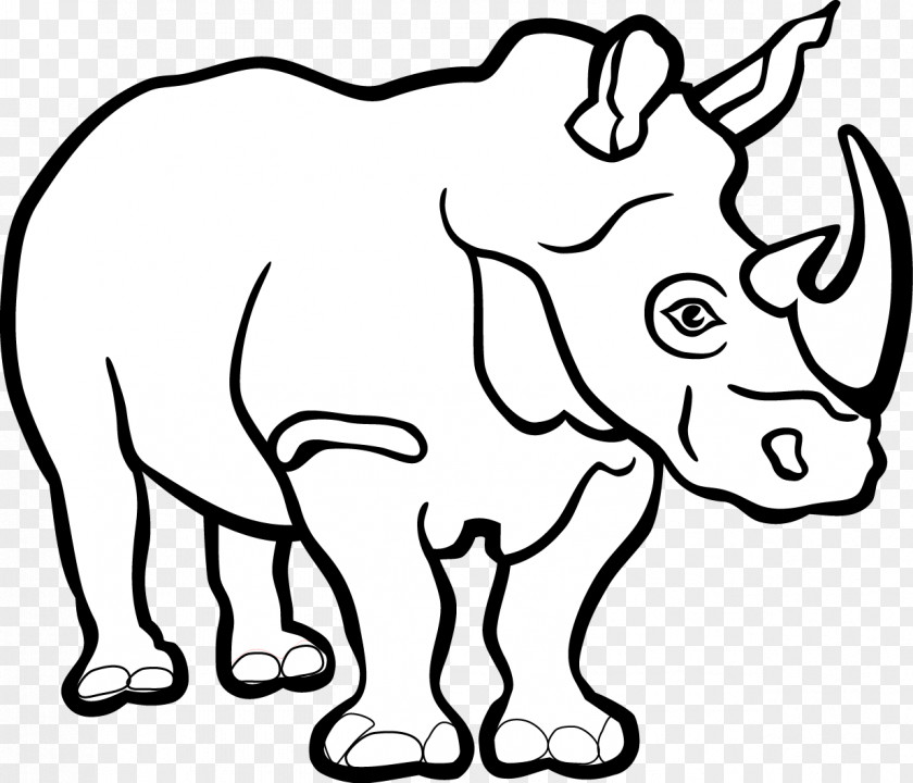 Vector Rhino Black Rhinoceros Clip Art PNG