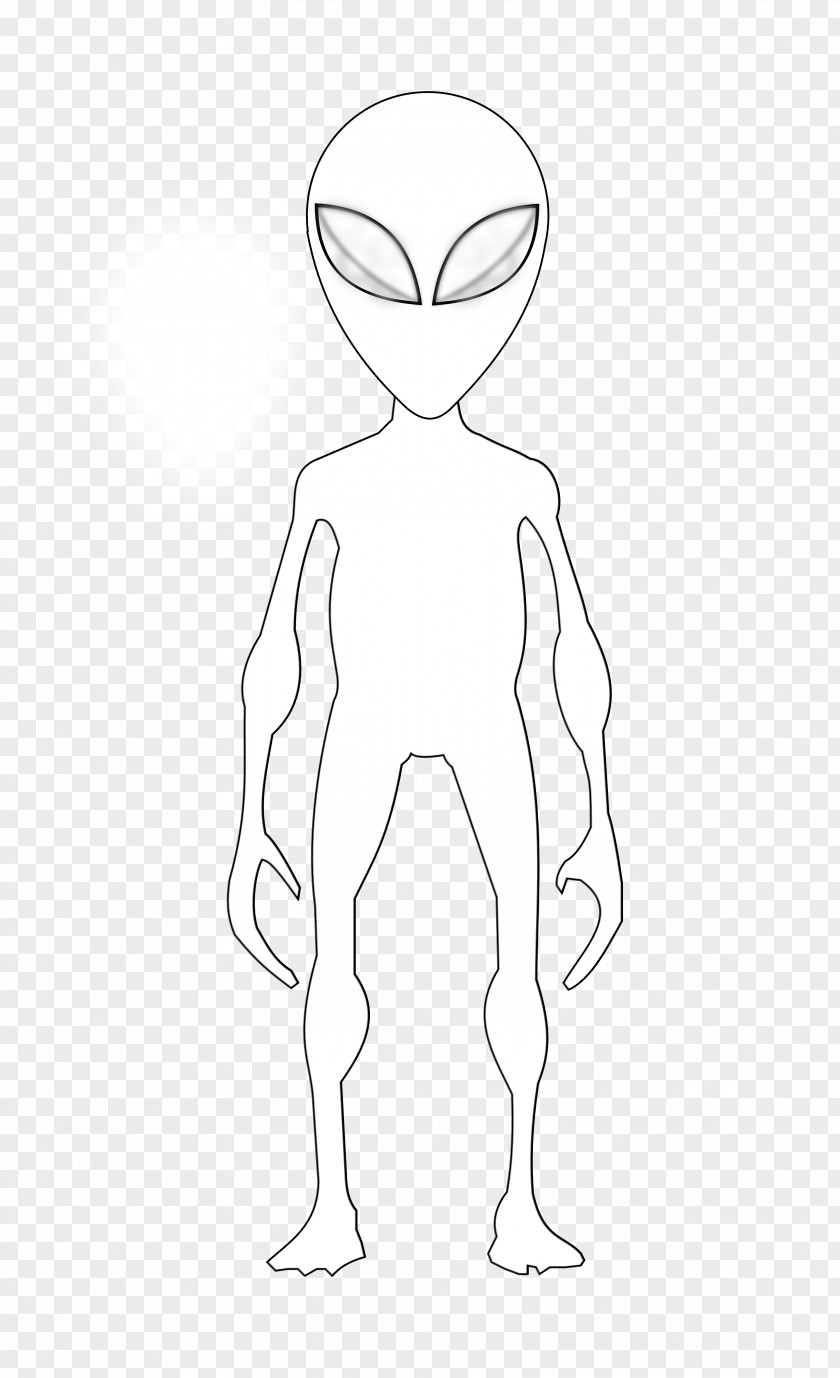 Alien/ Finger Line Art Cartoon Clip PNG