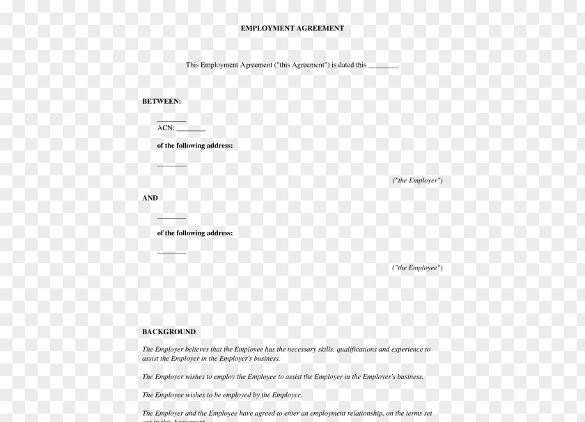 Fixedterm Employment Contract Template Microsoft Word PNG