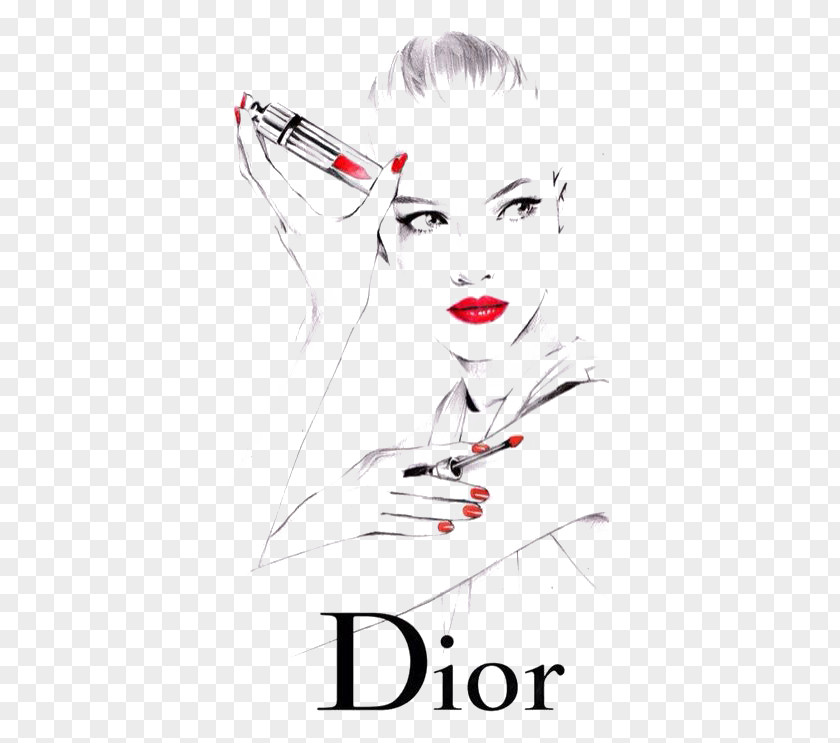 Dior Lipstick Christian SE Fashion Drawing Illustration PNG