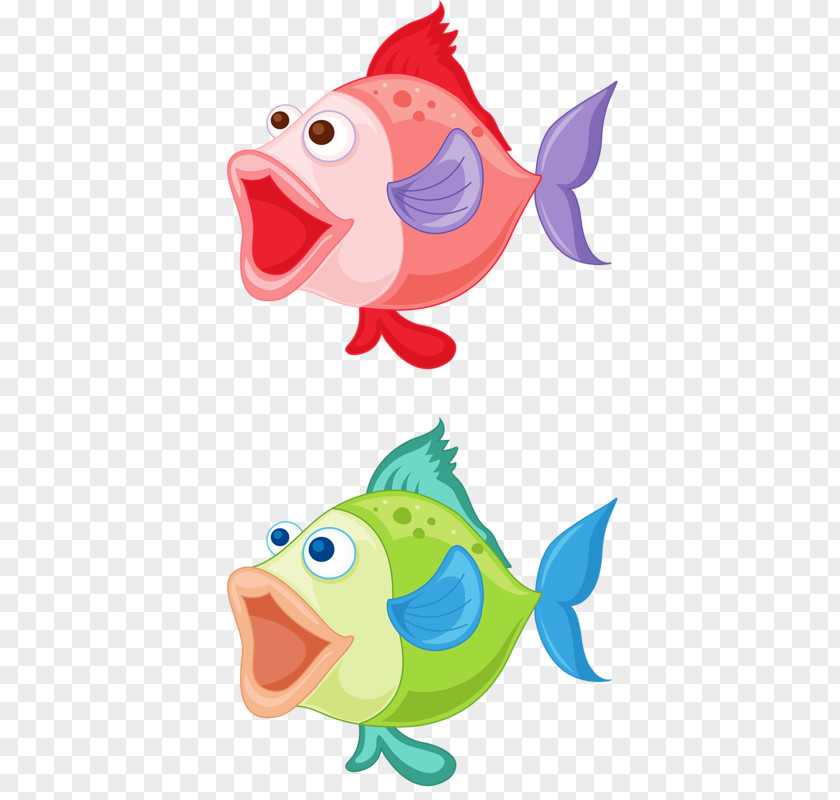 Cartoon Watercolor Fish Drawing Clip Art PNG