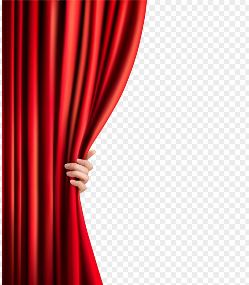 Hand Lift The Stage Red Curtain PNG lift the stage red curtain clipart PNG
