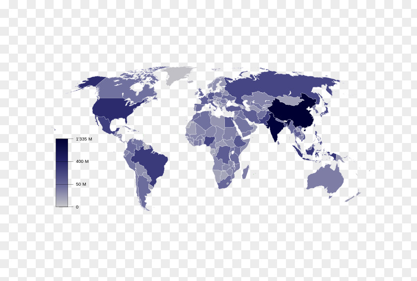 World Map The Factbook Population PNG