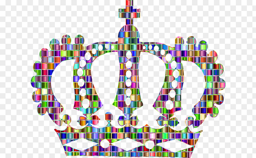 Colorful Crown Mosaic Clip Art PNG