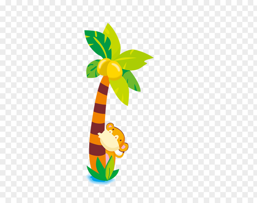 Cartoon Coconut Trees Drawing PNG
