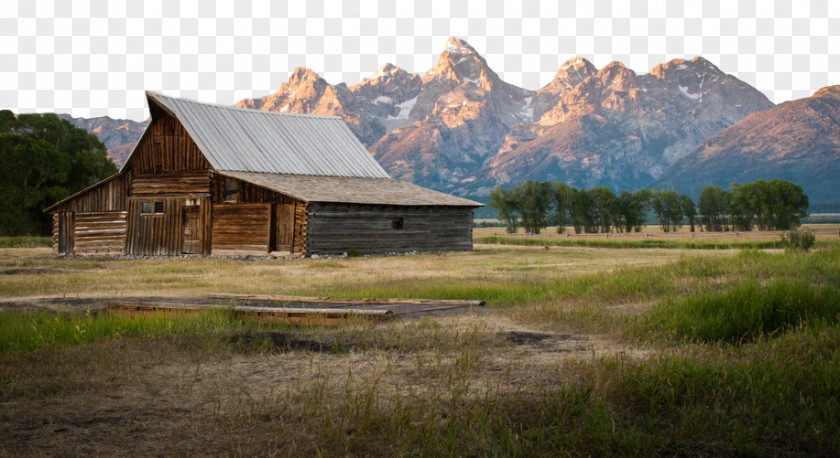 Landscape Mountain Nature Natural Home Log Cabin Barn PNG