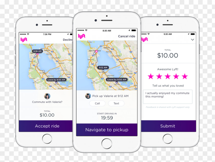 Smartphone Lyft Carpool Peer-to-peer Ridesharing PNG