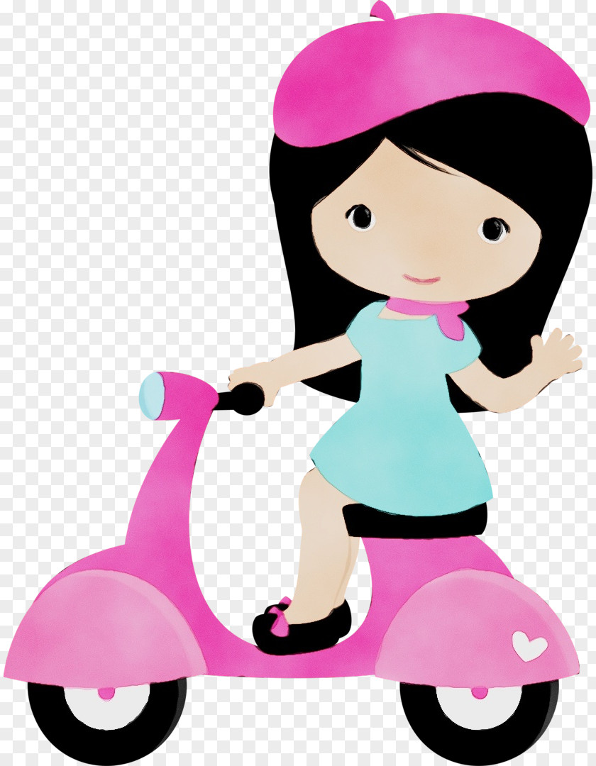 Wheel Vespa Pink Clip Art Cartoon Vehicle Mode Of Transport PNG