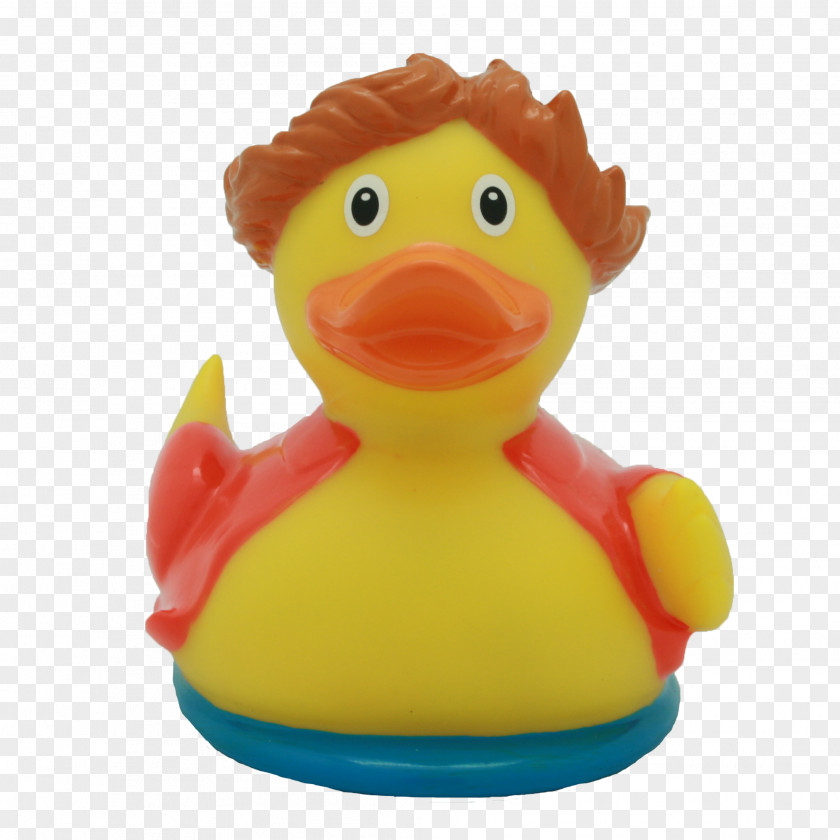 Duck Rubber Surfing Toy Sombo Bath Surfer Boy 7.5 X 8.5cm PNG