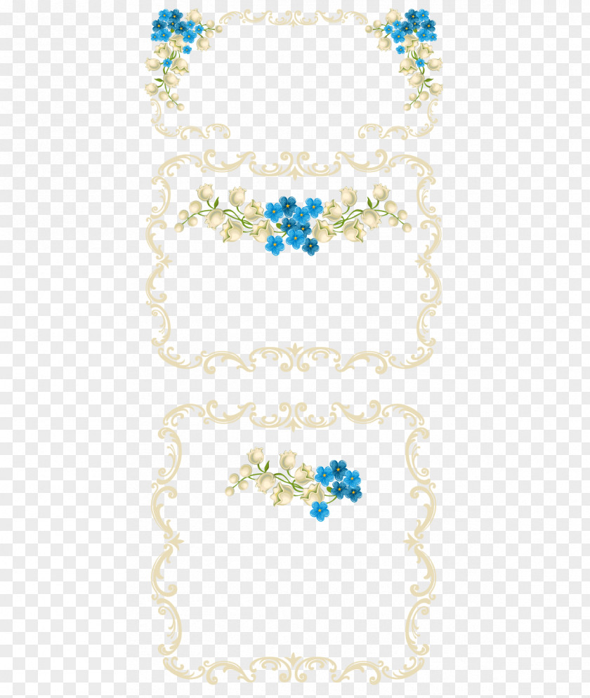 Blue Flower Wedding Frame Material Vector Euclidean Download PNG