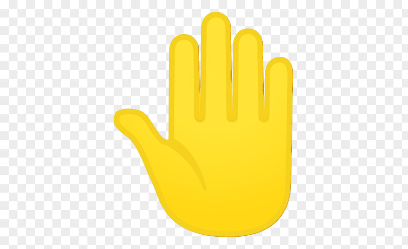 Gesture Safety Glove Yellow Background PNG