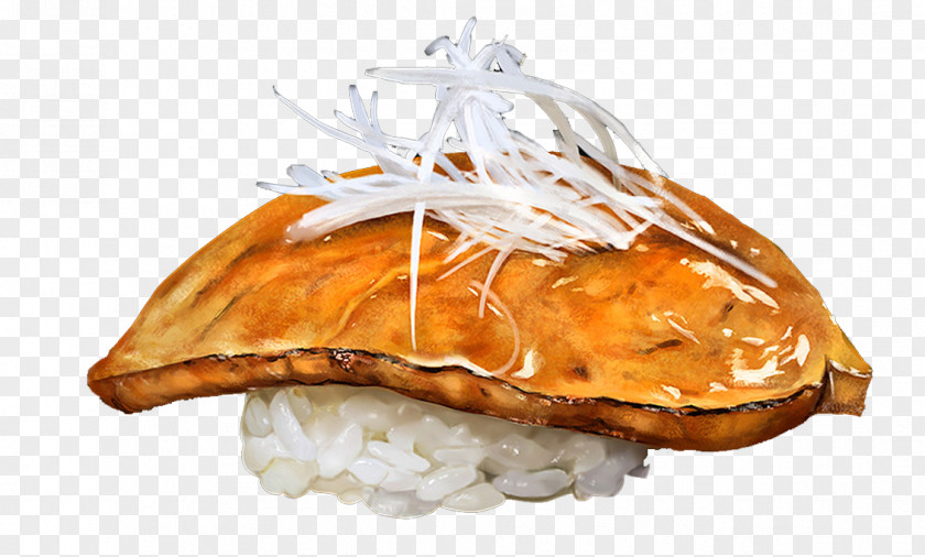 Hand-painted Eel Sushi Cooked Rice Dish PNG