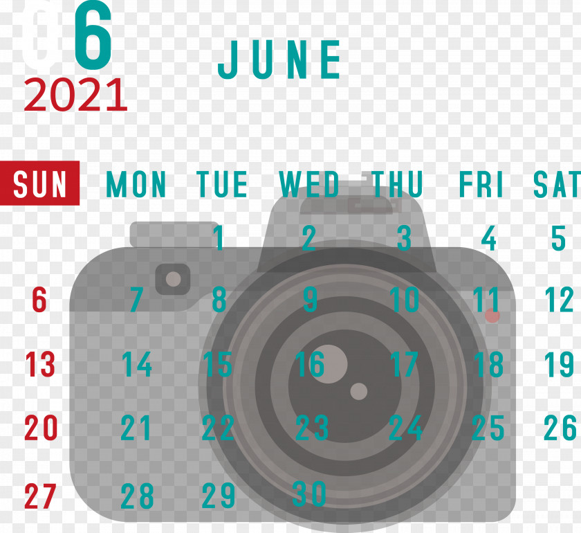 June 2021 Calendar Printable PNG