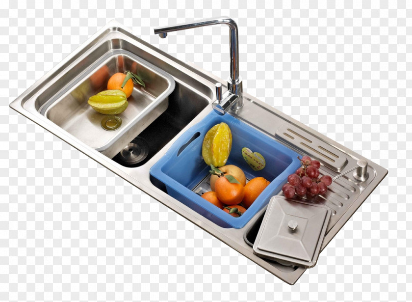 Stainless Steel Double Sink Bucket Kitchen U6c34u69fd Window Tableware PNG