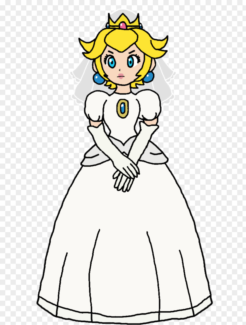 Cartoon Wedding Dress Princess Peach Drawing Art Clip PNG