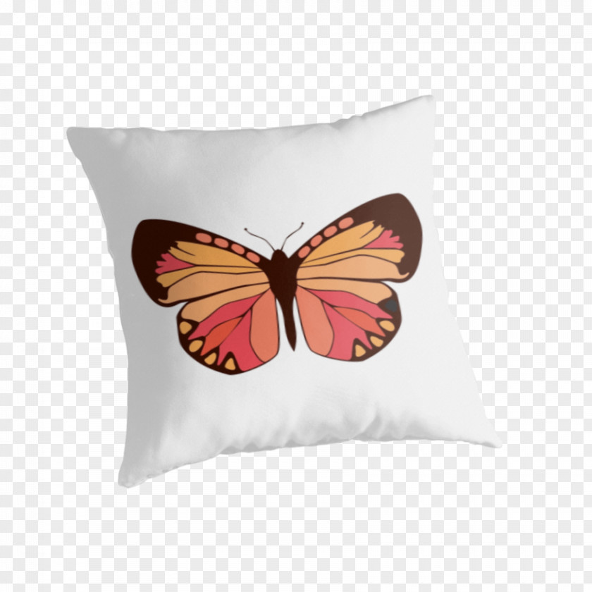 Red Butterfly Throw Pillows Insect Cushion PNG