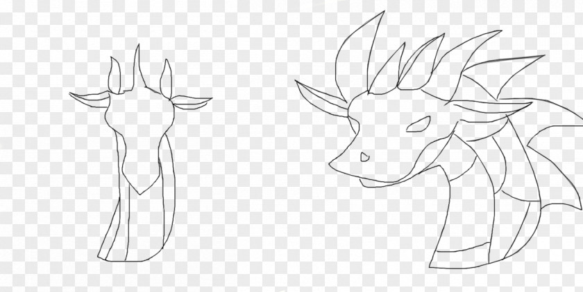 Reindeer Antler Sketch PNG