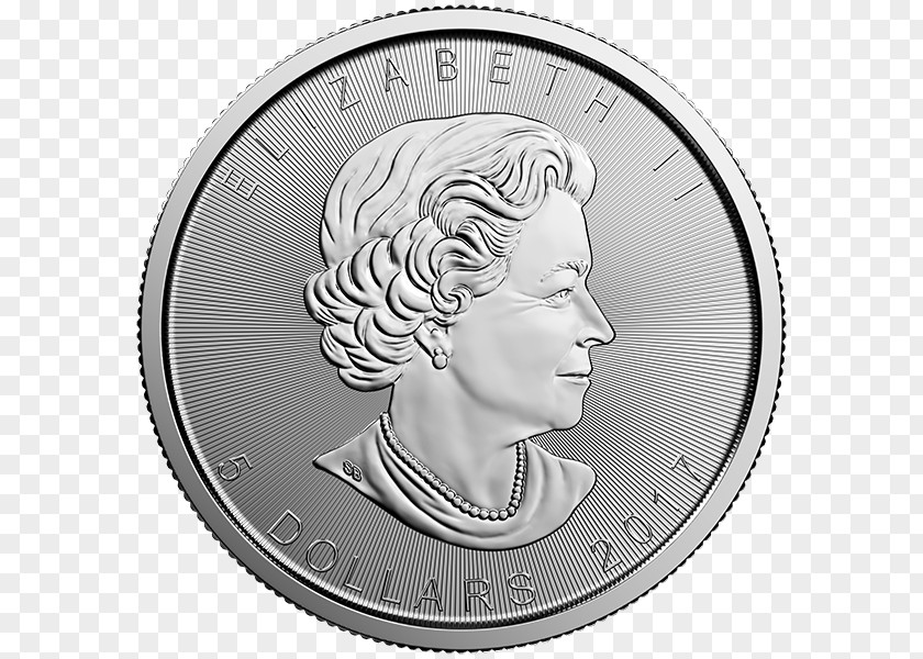 Canada Canadian Gold Maple Leaf Silver Dollar Bullion Coin PNG