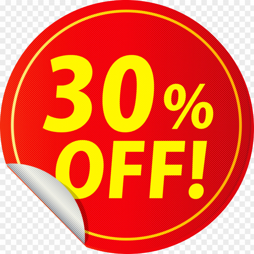 Discount Tag With 30% Off Label PNG