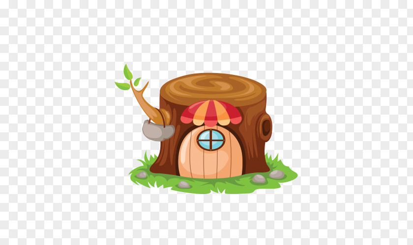 Stump House Fairy Tale Cartoon PNG