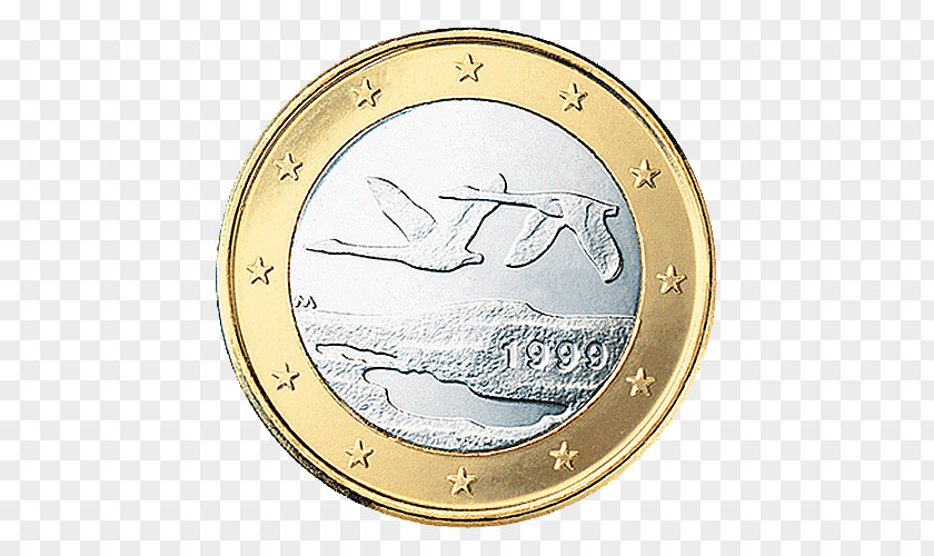 Euro Finland Finnish Coins 1 Coin PNG