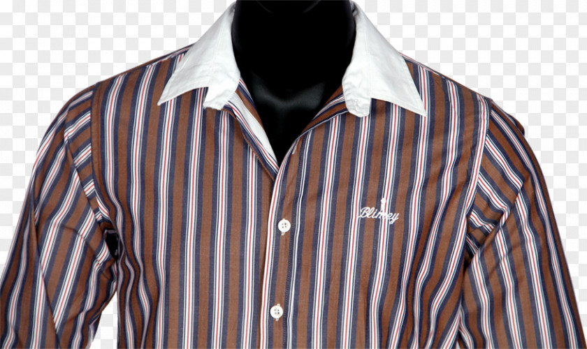 Brown Stripes Dress Shirt T-shirt Collar Outerwear Button PNG