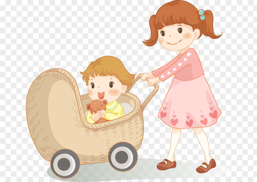 Cartoon Cute Baby U59b9 U5f1f Elder Brother PNG