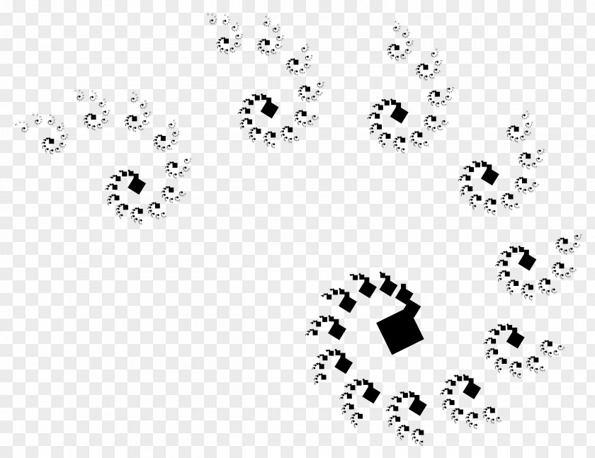 Fractal Geometry White Circle Point Paw Line Art PNG