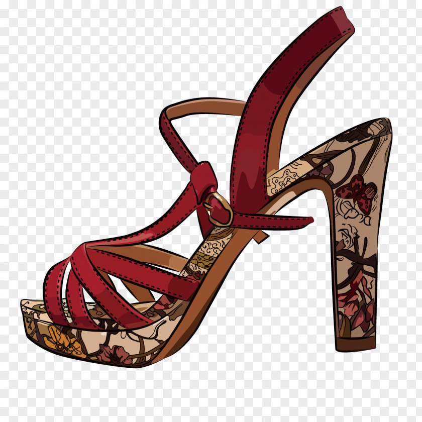 Pattern High Heels High-heeled Footwear Shoe Illustration PNG