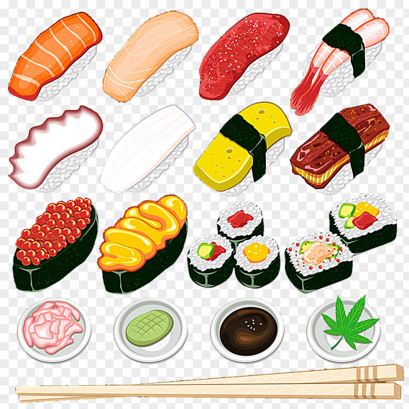 Sushi Tempura Japanese Cuisine Food PNG