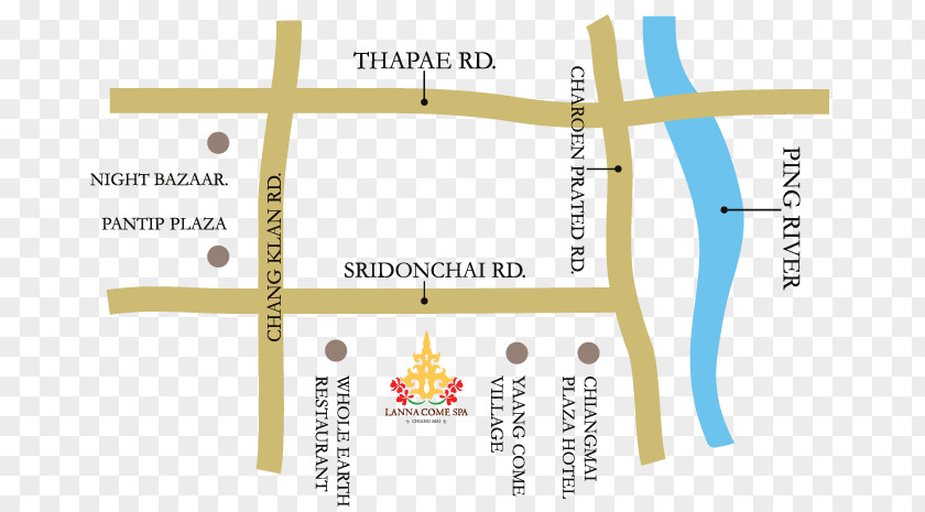 Chiang Mai Map Lanna Come Spa Sridonchai Road Changklan PNG