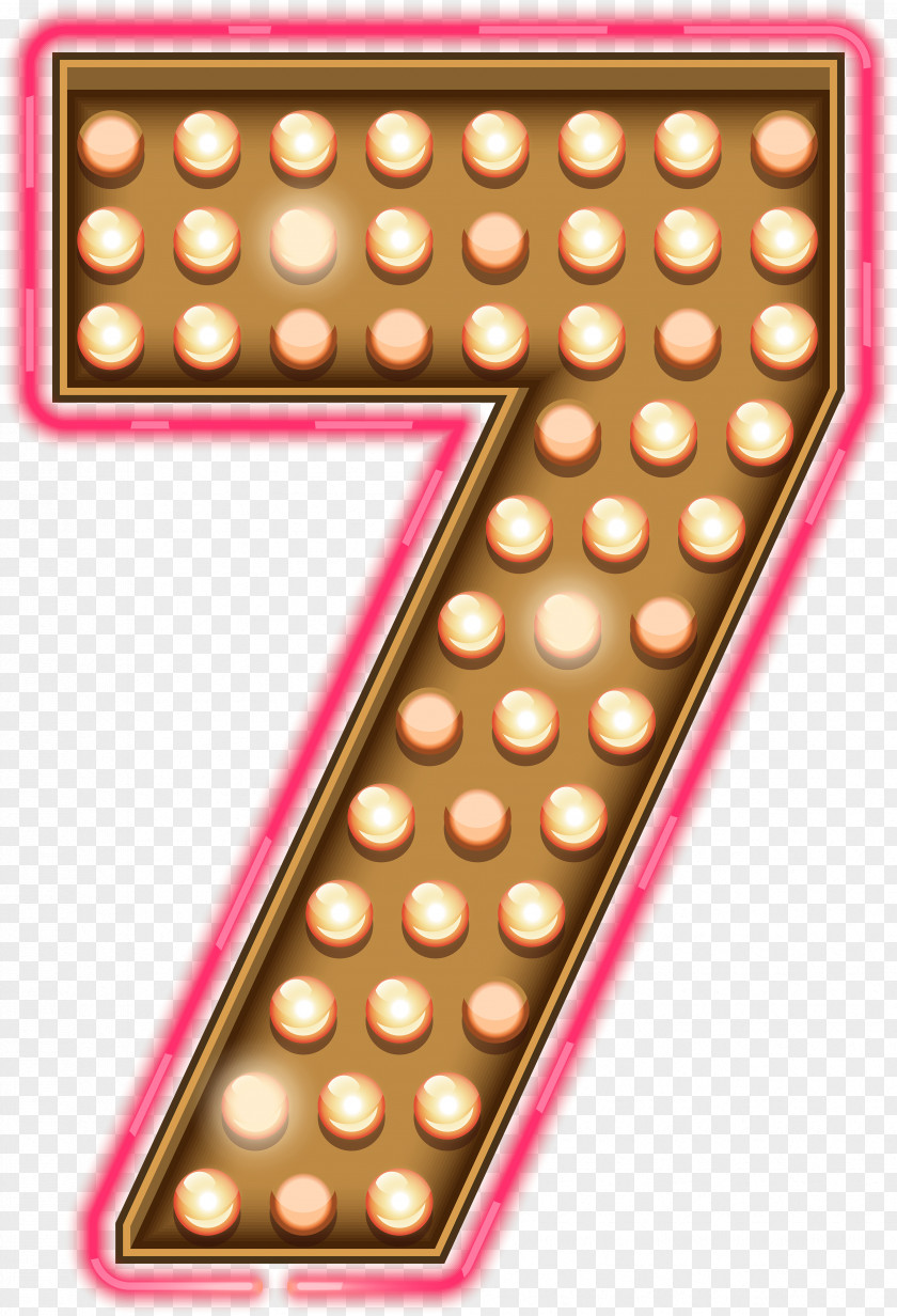 Number Seven Neon Lights Transparent Clip Art Image PNG