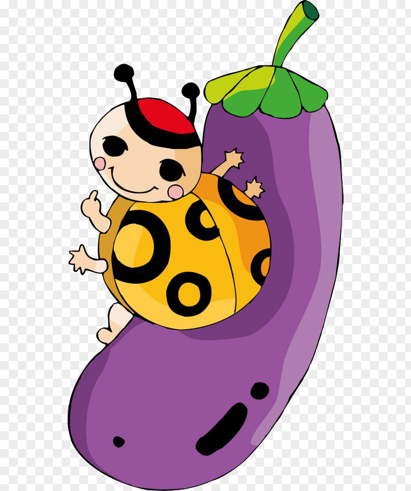 Scarab And Eggplant Beetle Cartoon Illustration PNG