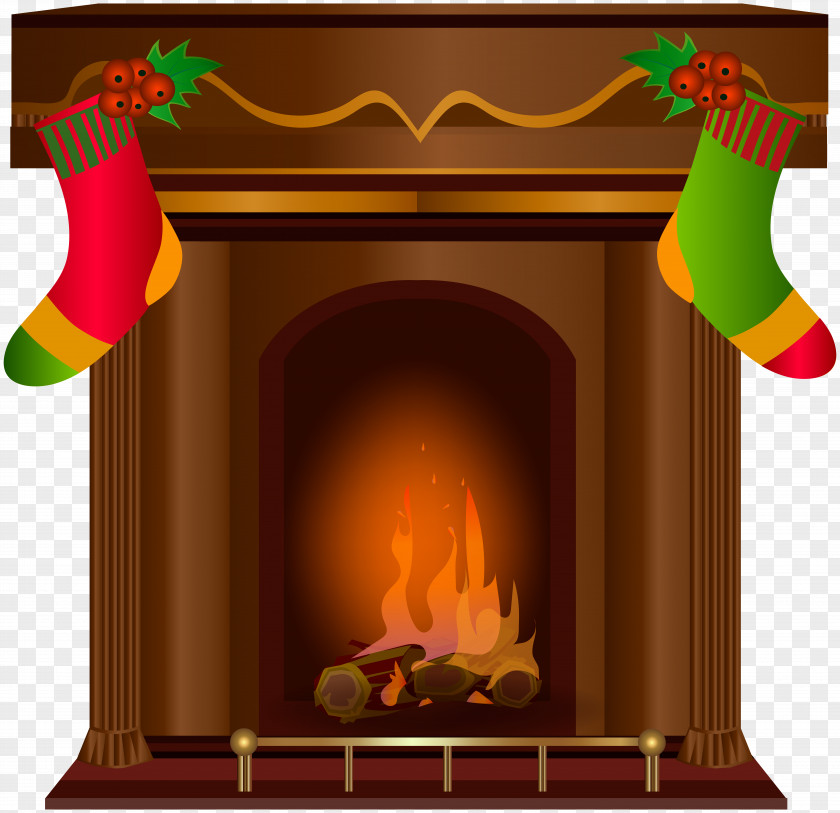 Christmas Fireplace Transparent Clip Art PNG