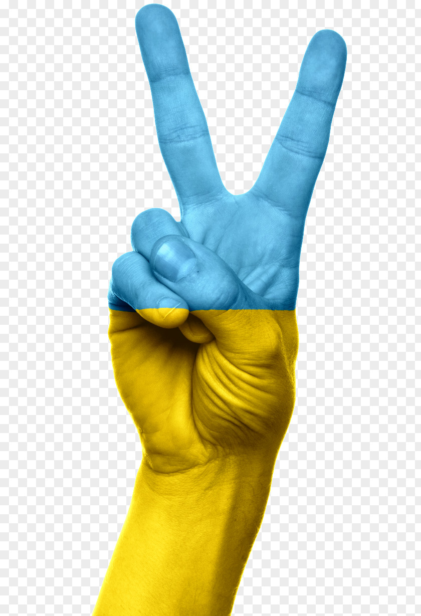 Flag Of Ukraine V Sign Ukrainians Image PNG
