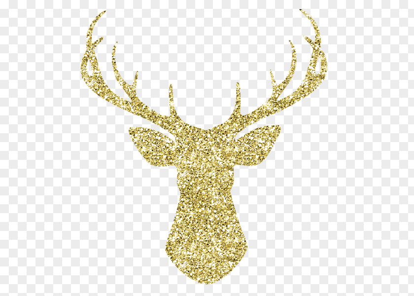 Golden Glitter Reindeer Shakopee Antler PNG